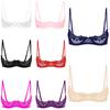 Women's Balconette Push Up Bra Lace Plus Size Bras See Through Underwire
