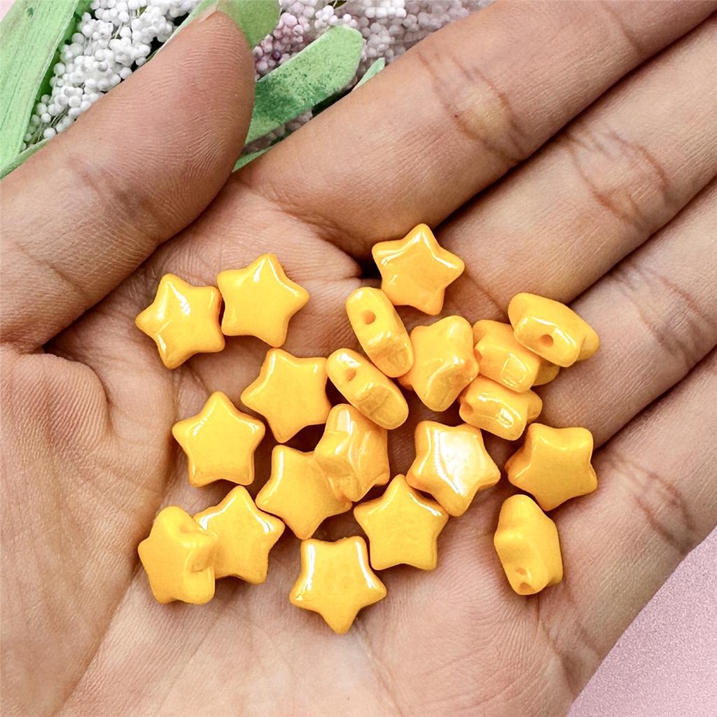 20 шт., 10,2 мм, акриловые маленькие звездочки, свободные бусины для браслета, ожерелья, брелока, материал для самостоятельного изготовления бисера