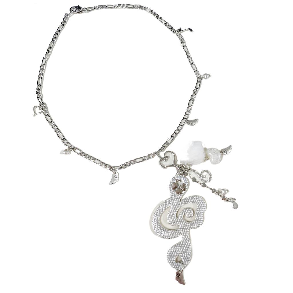 Music Note Pendant Necklace Simple Necklace Date Jewelry Plastic Texture Suitable for Festival and Fashion Shows