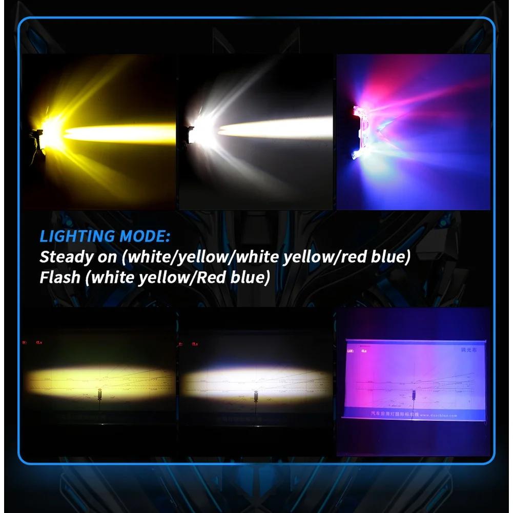 Foggy Conditions Black Motorcycle LED Light Dual Light Modes 2700LM Output 9-60V Compatibility Aluminum Housing