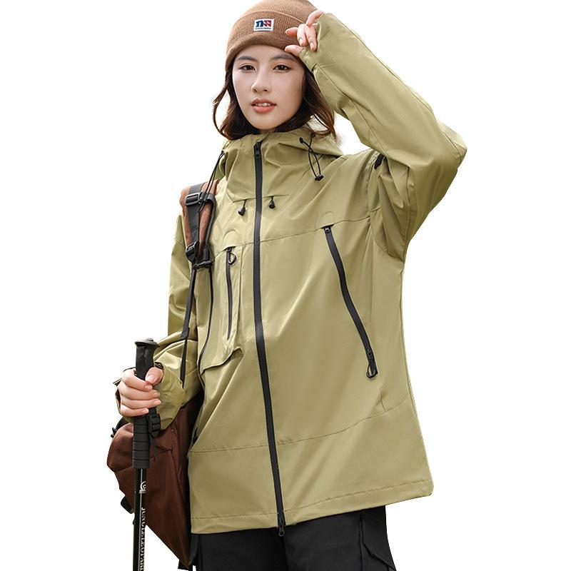 Women Mens Lightweight Hooded Waterproof Rain Jacket Breathable Raincoat Shell for Outdoor Mountain Hiking