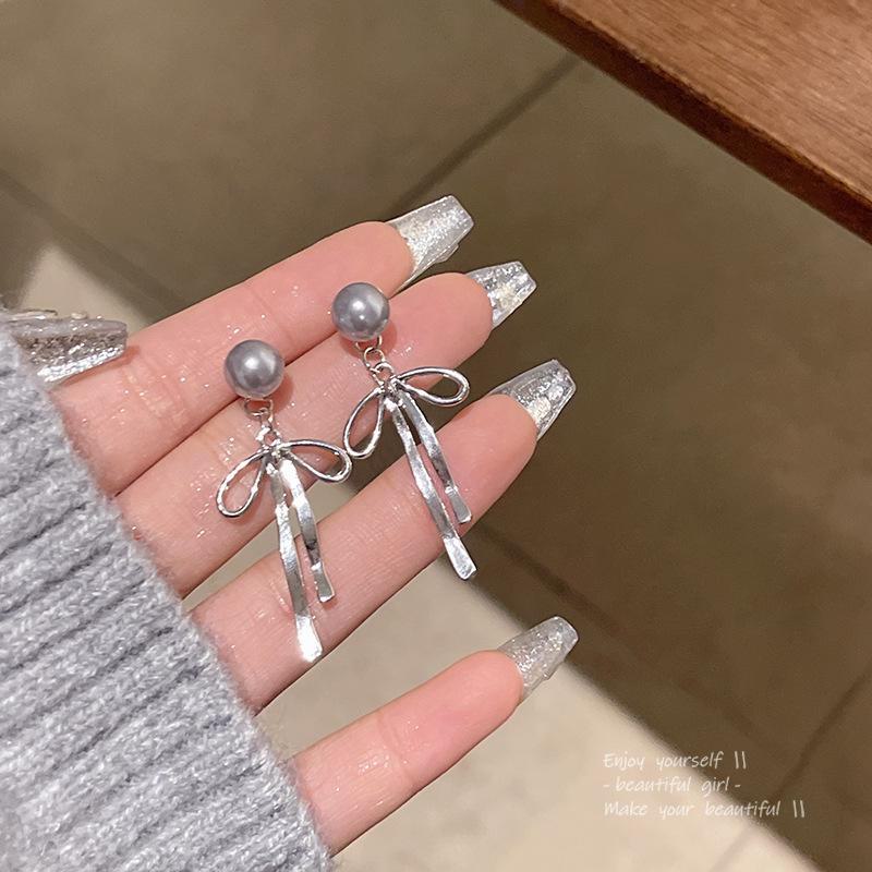 Корейские серьги-кисточки из серебра 925 пробы: Двусторонний стиль, элегантный и современный дизайн