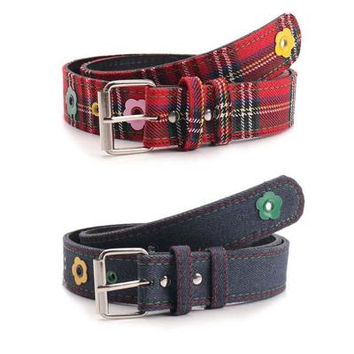 Pu Leather Leather Belt Dopamine Flower Waist Strap Retro Pin Buckle Waistband Gifts