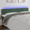 VidaXL LED Headboard Bedroom Furniture Double Bed Accessory Head of Bed Frame Interior Dark Green 3121395