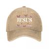 Pink Butterflies Floral Retro Stripes Faith Script Washed Baseball Cap Outdoor For Womens Unisex FeUnisex