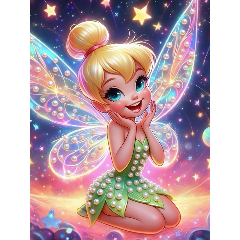 Disney Набор для жемчужной живописи Тинкербелл на Звездном Небе Изысканное и Сияющее Произведение Искусства Идеально для Украшения Стен Дома и Подарков Ручной Работы