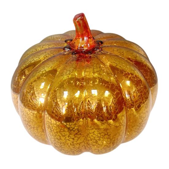 LED Glass Pumpkin Lantern with Smart Timer 10 Warm LEDs Battery-Powered Automated Pumpkin Light Halloween Decoration