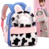 Color Blocking Design Children Plush Backpack With Rabbit And Capybara Toy Plush