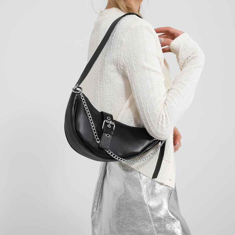 Сумка в стиле ретро с полумесяцем 2024 года, новая модная сумка через плечо, простая повседневная сумка-мессенджер через подмышку, женская сумка