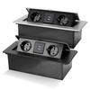 2 3 EU Socket For Meeting Room Slow Pop Up With USB Charging Black Silver Aluminum Alloy Cover Desktop Socket Table Outlet