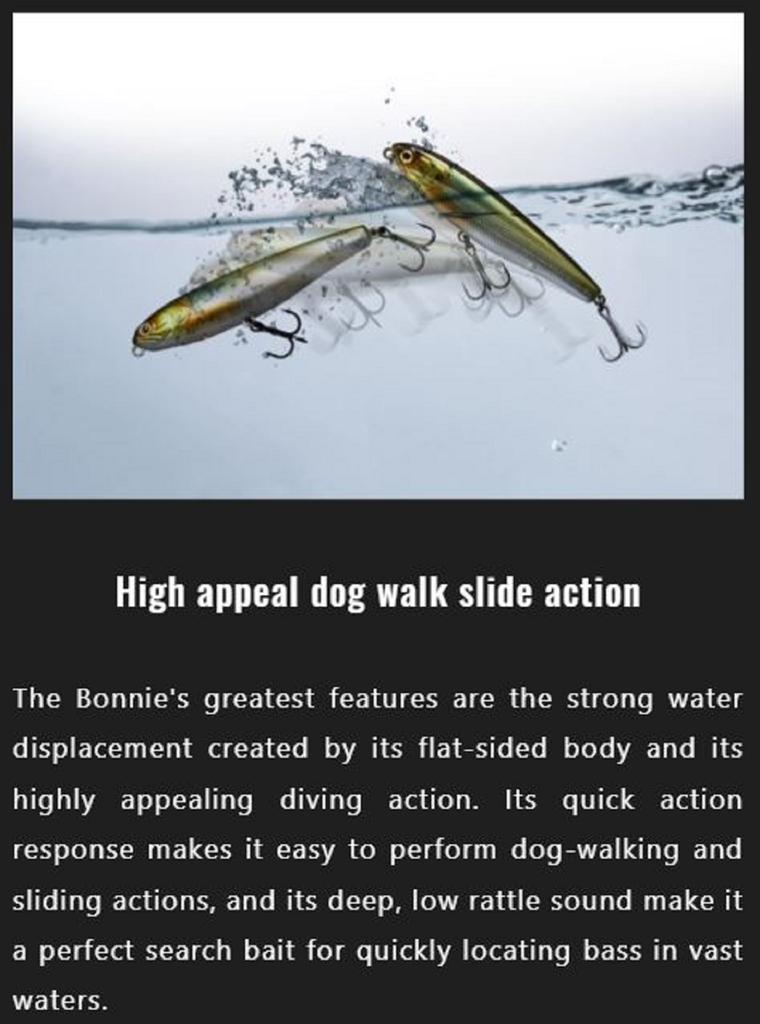 Jackall Bonnie 85 Floating Lure HL Silver & Black (8952)