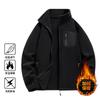 Unisex Fleece Jacket Winter Warm Thick Double-Sided Sherpa Lined Stand Collar Zip-Up Outerwear