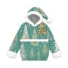 Children's Casual Christmas Tree Print Hooded Top with Large Pet Pocket for Everyday Wear