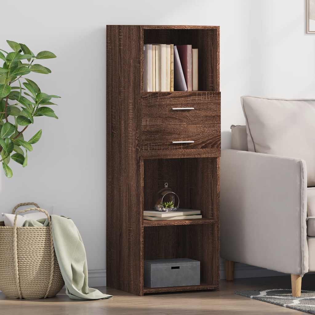 Highboard in Brown Oak Look 40 x 42.5 x 124 cm Engineered Wood