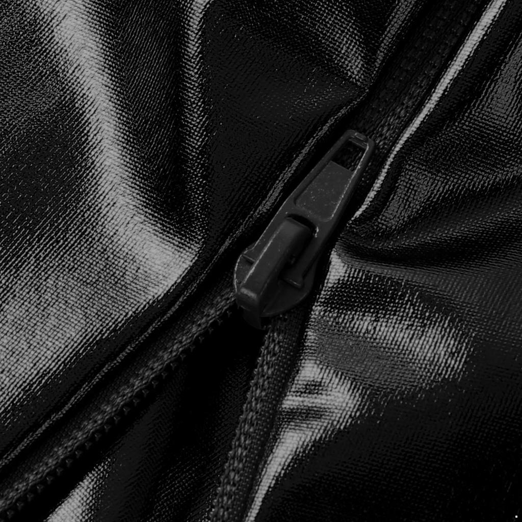 Взрослый Блестящий Латексный Капюшон Маска на Все Лицо Металлический Отделка Открытые Глаза Вырезы для Рта для Стимпанк Косплей Мероприятий