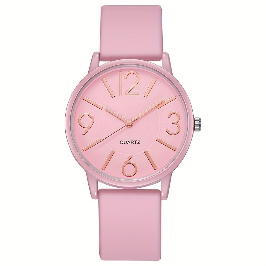 Arabic Dial Women's Quartz Watch Minimalist Silicone Strap Casual Wristwatch for Girls Students Reloj