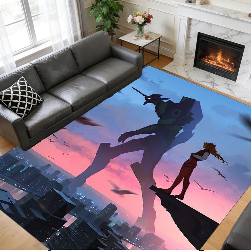 Crystal Velvet Rug Soft Non Slip Indoor Floor Mat Home DecorNeon Genesis Evangelion