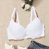 Women Small Size Daily Bras Sexy Padded Bow Lace Push Up Bra Side Gathering with Wire Brassiere 80B - 90B - W8001
