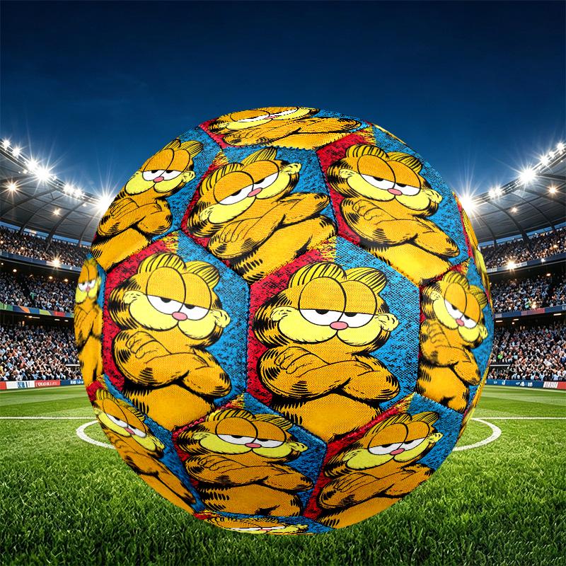 Garfield Print Size 5 Soccer Ball, PU Wear Resistant Football for Match Training and Daily Practice, Birthday Gift for Soccer Fans