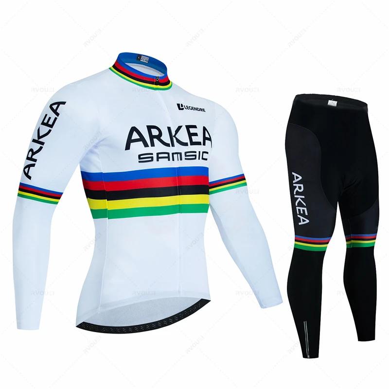 Arkea France Team Autumn Cycling Jersey Sets Breathable Long Sleeve Spring New Men's MTB Bicycle Clothing Suits Roupa Ciclismo