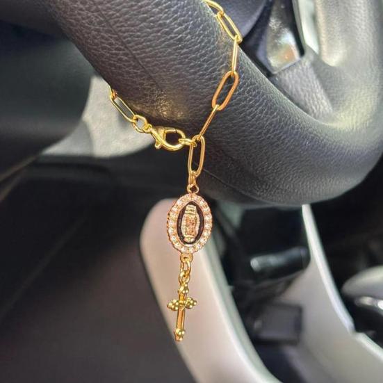 Подвеска-четки на руль, католические четки, подвеска, аксессуар для подвешивания, крест, Дева Мария