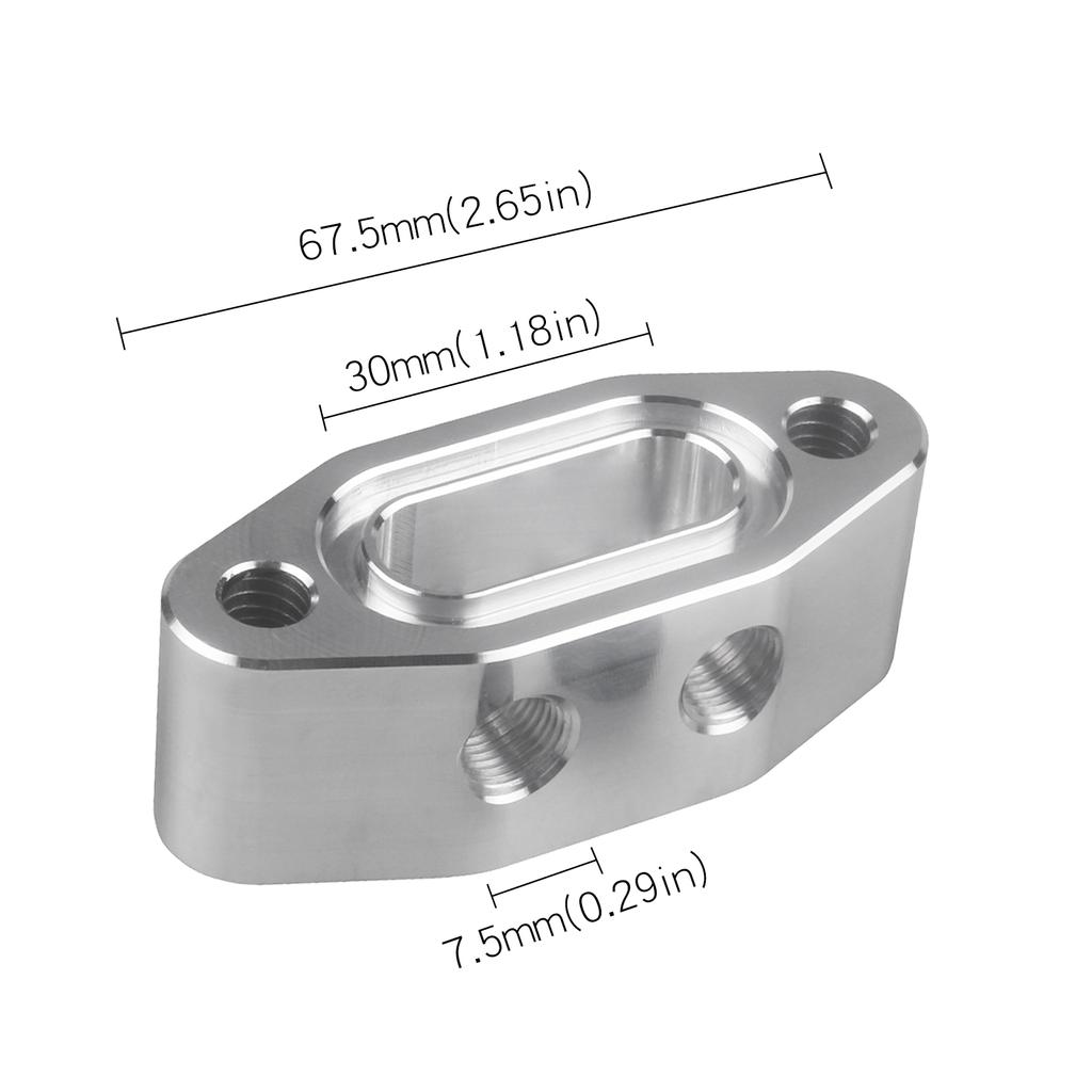 Переходная пластина линии подачи масла LS TWIN TURBO DUAL 90 градусов 18 дюймов NPT LS1 Комплект LSX Порт LS3 прямоугольный