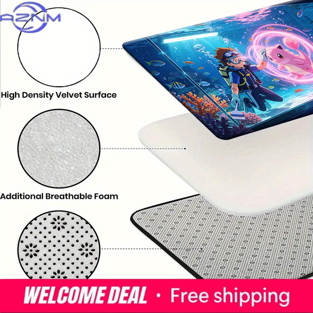 Pokemon Trainer and Mew Underwater Aquarium Print Non-Slip Floor Mat Doormat