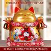 10-дюймовая керамическая копилка-счастливый кот Манеки-неко, Коты удачи, Фарфоровые фигурки счастливого улыбающегося кота, Декор-украшение Фэн-шуй