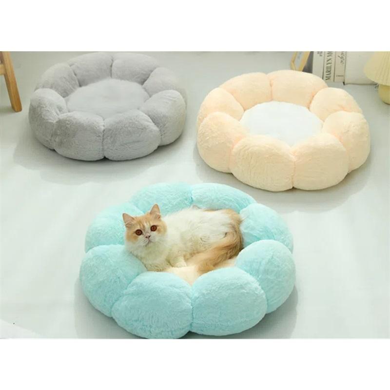  Круглый цветочный наполнитель, теплый для кошек зимой, плюшевый наполнитель для кошачьего туалета, универсальная будка Four Seasons