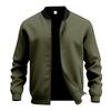 Men S Vintage American Style Zip Up Stand Collar Solid Jacket