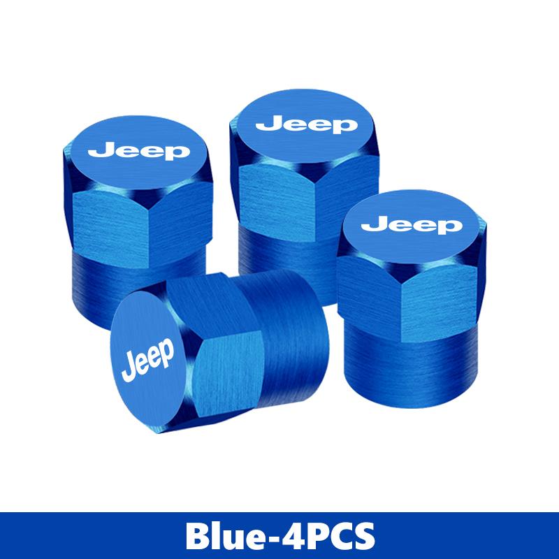 4pcs Car Wheel Tire Valve Caps Stem Case Covers Accessories For Jeep Grand Cherokee Wrangler JK Renegade Gladiator Compass LVCZN1