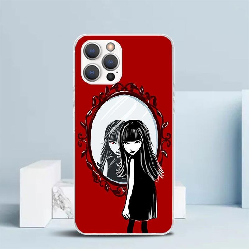Comics Emily The Strange Soft Cover for iPhone 16 17 Air 15 14 Pro Max 16E Phone Case 13 Mini 12 11 7 SE 8 Print Pattern Fit Cas