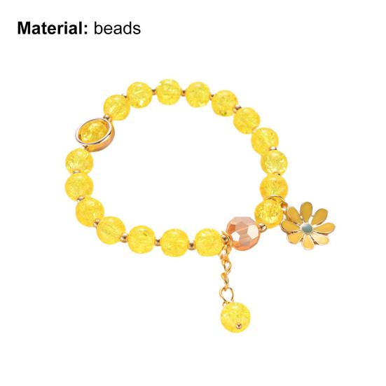 Студенческий браслет с подсолнухом и бисером, сладкий корейский стиль, универсальный браслет, подарок для девочек