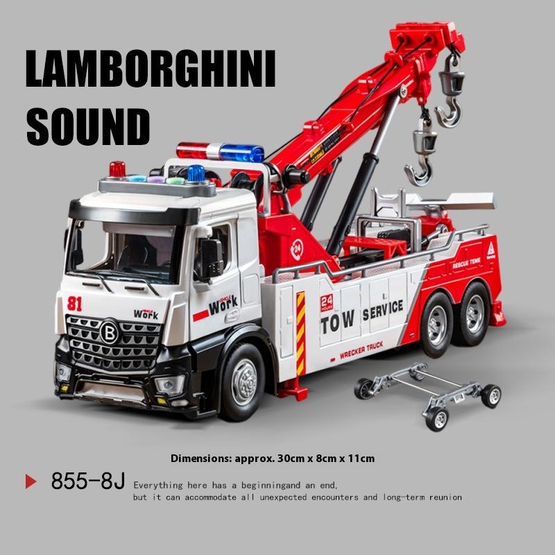 Alloy Truck Toys Children's Semi-Trailer Transporter Construction Vehicle Flat Trailer Model Car