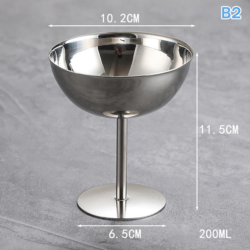 Retro High-Foot Dessert Cup 304 Stainless Steel Luxury Container for Ice Cream Cocktails Pudding Hotel & Restaurant Quality