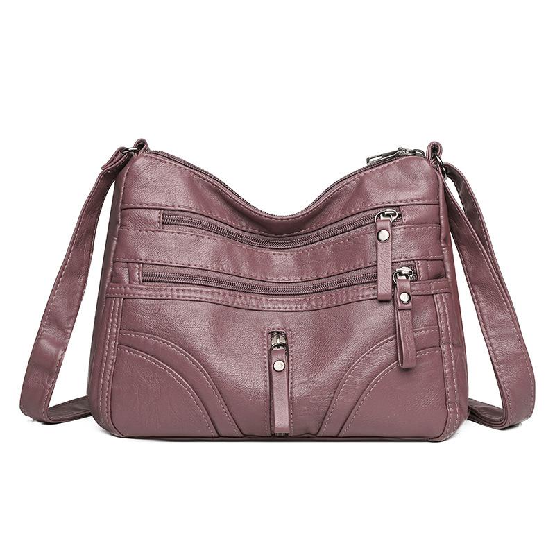 Мягкая кожаная сумка-мессенджер, наплечная сумка, простая сумка для мамы, женская новая модная универсальная ретро-сумка