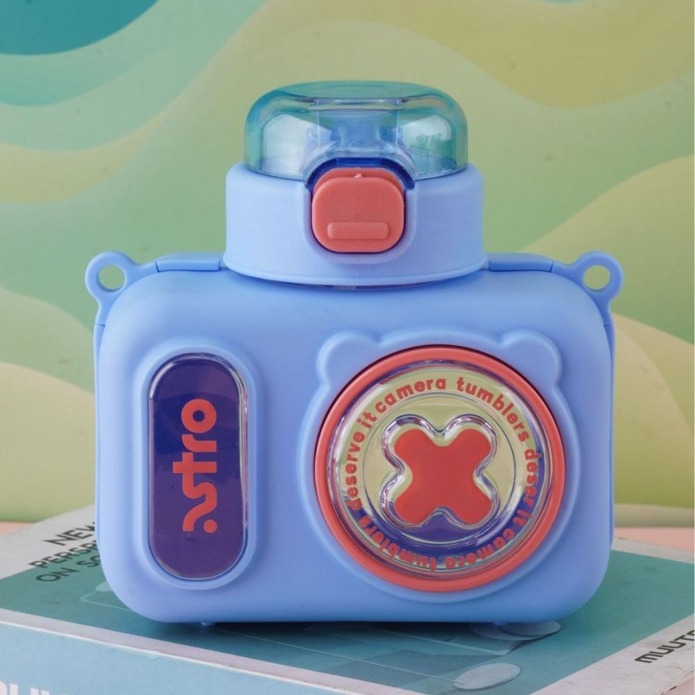 Leak-Proof Straw Water Cup Sealed Design Water Bottle Creative Cartoon Camera Cup Picnic