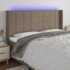 VidaXL LED Headboard Bedroom Furniture Double Bed Accessory Head of Bed Frame Interior Taupe 3124066