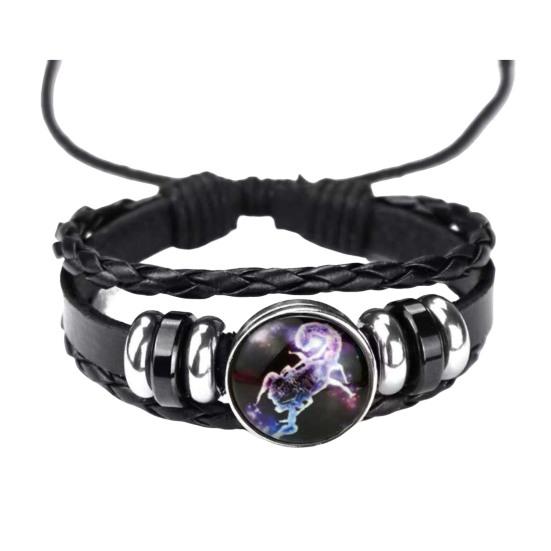 Браслет-унисекс Constellation, многослойный, плетеный, из искусственной кожи, регулируемый, сплав, светится ночью
