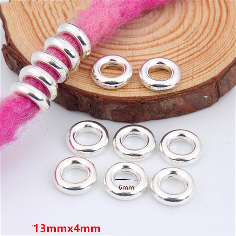 5pcs/bag Silver Metal Hair Rings Braid Dreadlocks Bead Hair Cuffs Dread Tube Charm Dreadlock for DIY Hair Accessaries