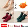 3Pairs/lot Women Winter Warm Thicken Thermal Soft Casual Solid Color Socks Wool Cashmere Home Snow Boots Velvet Home Floor Sock
