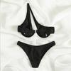 Sexy One Shoulder Bikini Set Women Push Up Underwire Micro Swimsuit Brazilian Cut Out Bathing Suit Thong Swimwear