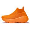 Платформенные спортивные туфли Мужские Оранжевые Высокие Трикотажные Повседневные Кроссовки Женские Легкие Дышащие Слипоны Мужские Беговые Кроссовки