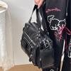 Punk Style Crow Bag New Fashion Soft Leather Multi-zipper Pocket Large Capacity Locomotive Bag Shoulder Handbag