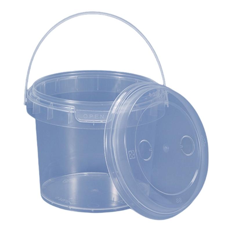 Durable Clear Plastic Food Storage Box Freezer Safe Container Milk Teas Bucket For Restaurants Catering Home Use
