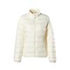 LiNing Fitness Series Solid Color Loose Stand Collar Zipper Down Jacket Women Outerwear Champagne-White AYMU112-1