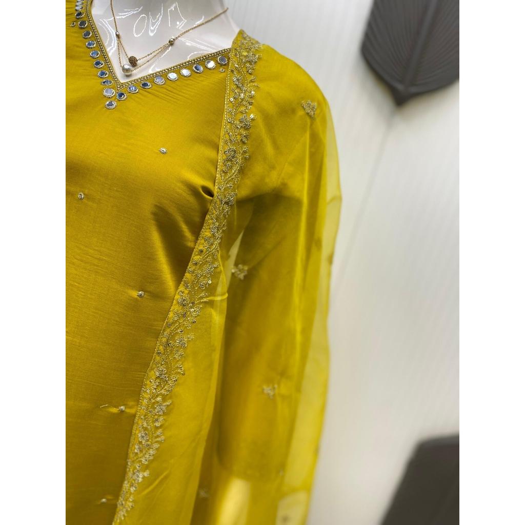 Женский комплект из топа и туники в стиле Болливуда, курти, брюк, дупатта, индийская праздничная одежда, костюм-шальвар VF-20240