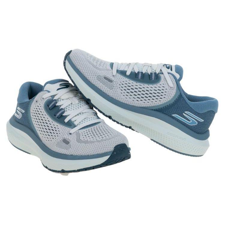Skechers Удобные нескользящие прочные низкие кроссовки для бега женские кроссовки Серый синий 172082-BLW