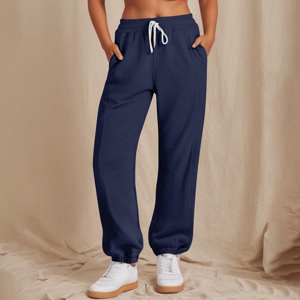 Women's Fashion Casual Solid Color Drawstring Sweatpants