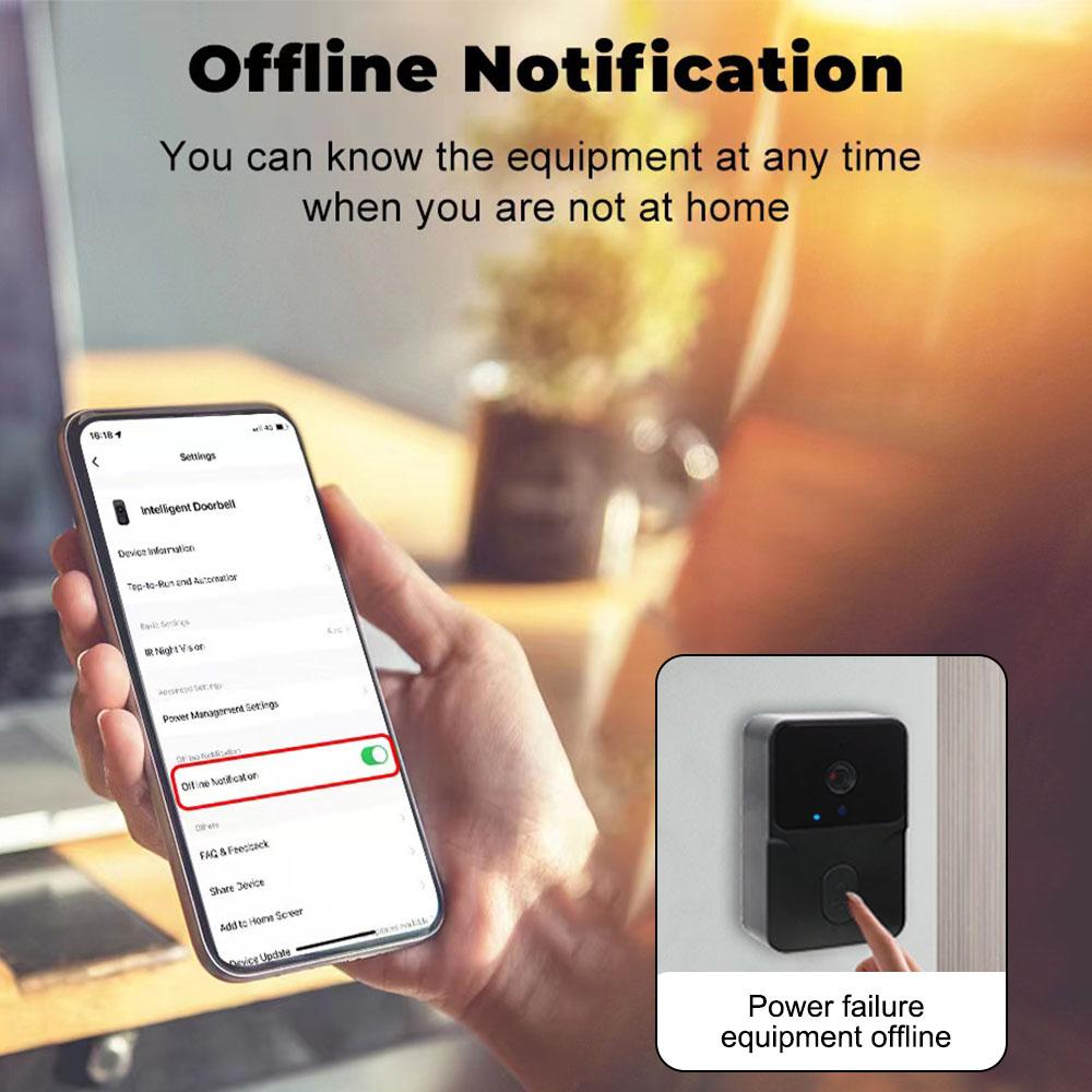 Two Way Smart Home Security Intercom Voice Change HD Door Bell Secure Video Doorbell Night Vision Camera Wireless WIFI For Home